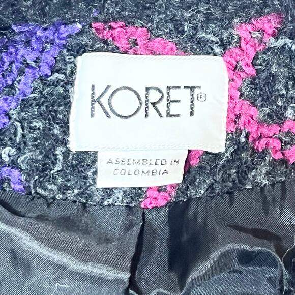 Koret Womens Medium Black Purple Pink Open Front Cardigan 2 Pockets - Picture 4 of 6